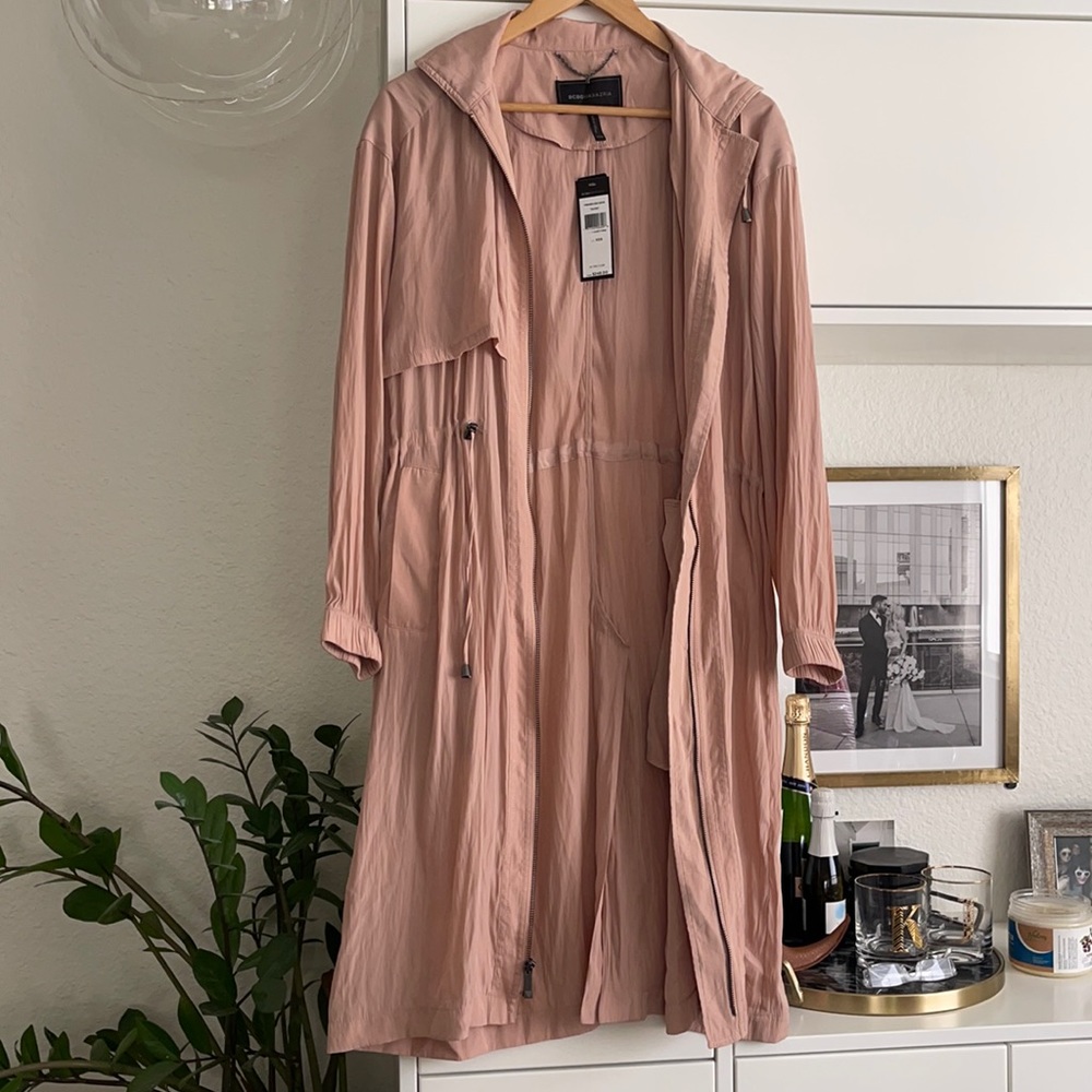 Blush pink BCBG trench coat